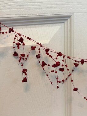 Red Beaded Garland (5 foot lengths) (6 of them)